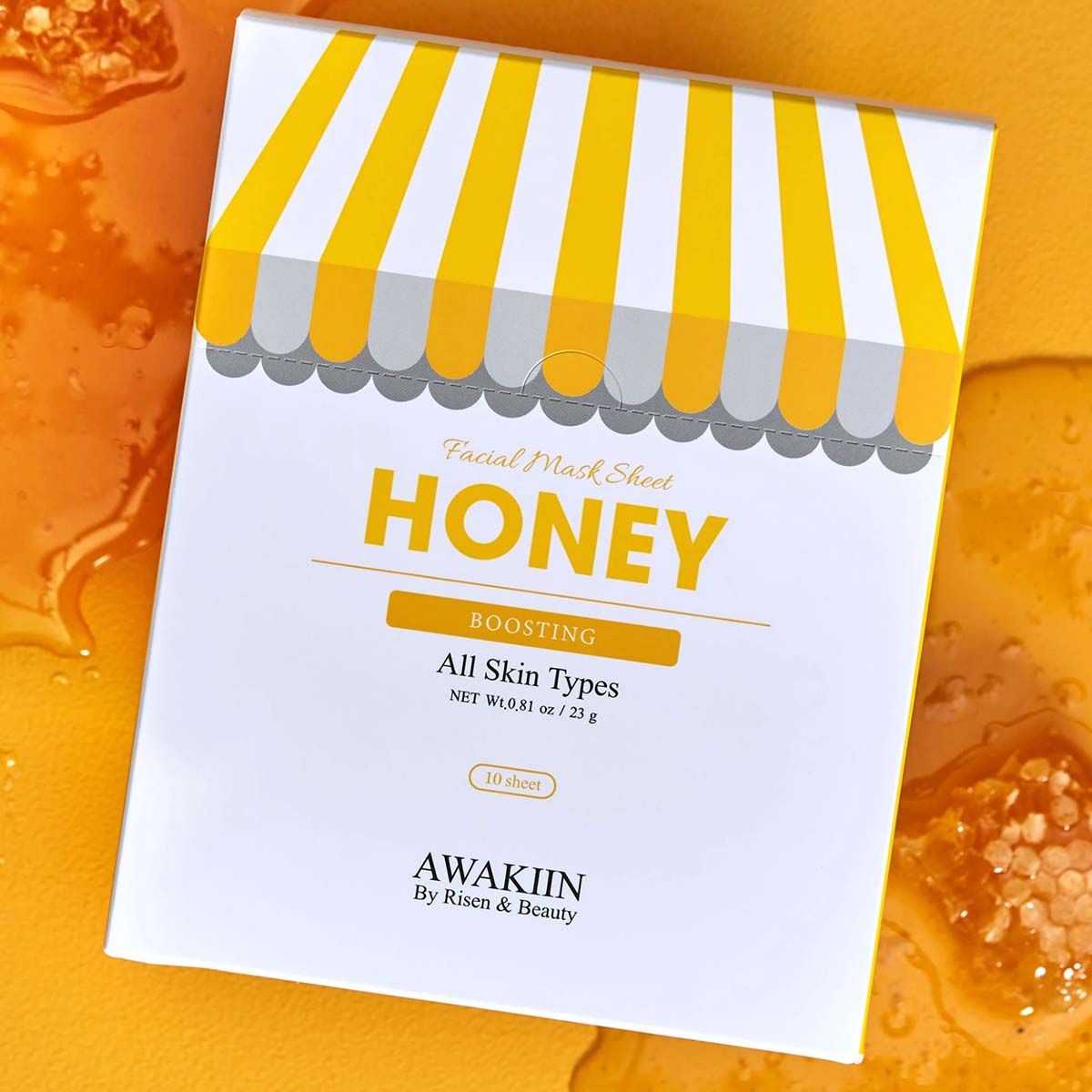 AWAKIIN - Honey Face Mask 10pcs